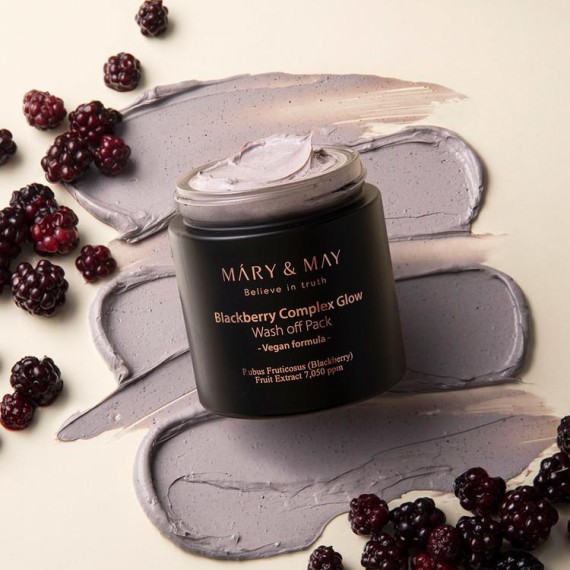 Mary & May Blackberry Complex Glow Wash Off Pack - Fénylő agyagos arcpakolás feketeáfonyával.
