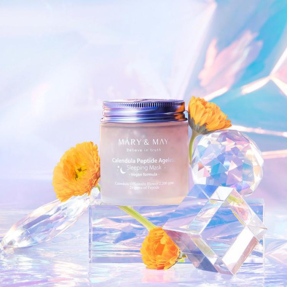 Mary & May Calendula Peptide Ageless Sleeping Mask Arctápláló éjszakai maszk körömvirággal és peptidekkel
