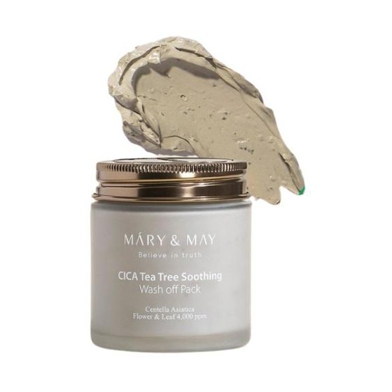 Mary & May Cica Tea Tree Nyugtató Mosó Pakolás Nyugtató agyagos arcpakolás ázsiai centellával