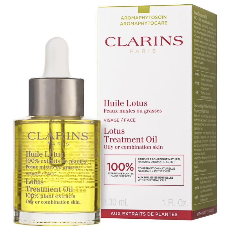Clarins Lotus Face Treatment Oil for Oily and Combination Skin Tápláló arcolaj