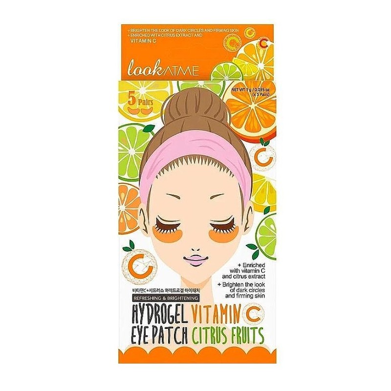 LOOKATME Hidrogél Szemmaszk C-vitamin és Citrus Kivonattal, Hidrogél Szemmaszkok Citrus Gyümölcsökkel és C-vitaminnal