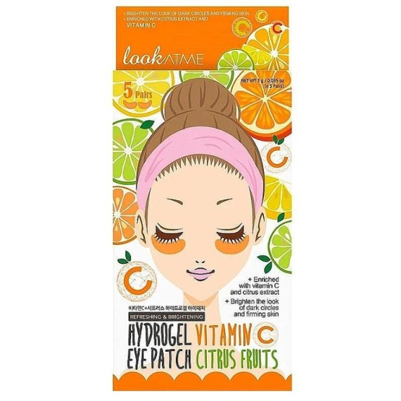 LOOKATME Hidrogél Szemmaszk C-vitamin és Citrus Kivonattal, Hidrogél Szemmaszkok Citrus Gyümölcsökkel és C-vitaminnal