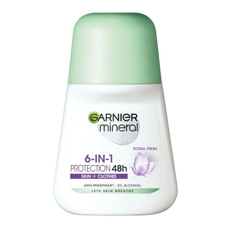 Garnier Deo Mineral Invisible Black & White & Colors Floral Fresh Női golyós dezodor