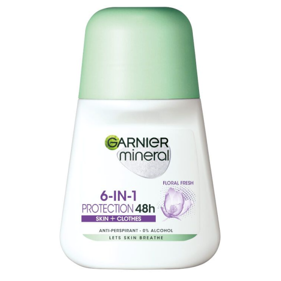 Garnier Deo Mineral Invisible Black & White & Colors Floral Fresh Női golyós dezodor
