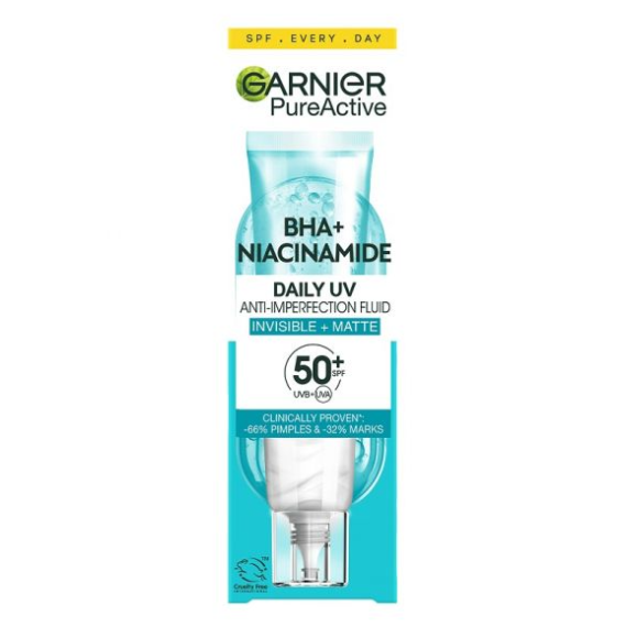 Garnier Pure Active Mattító folyadék a tökéletlenségek ellen SPF 50+