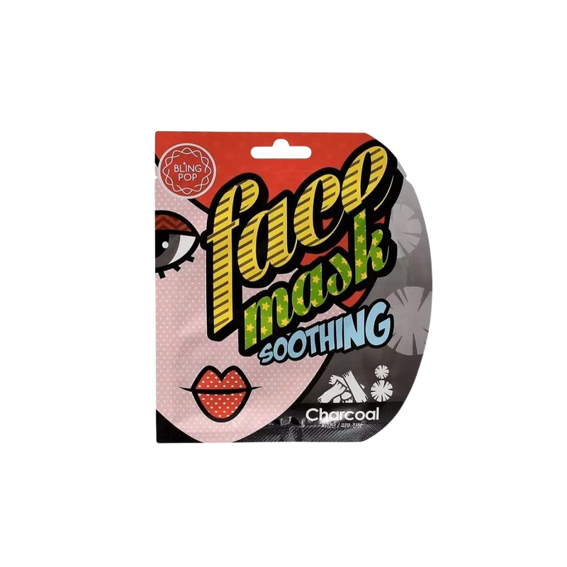 Blingpop Charcoal Soothing Face Mask Tisztító és nyugtató arcmaszk faszénnel