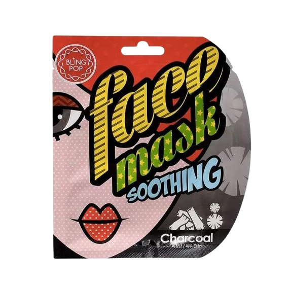 Blingpop Charcoal Soothing Face Mask Tisztító és nyugtató arcmaszk faszénnel