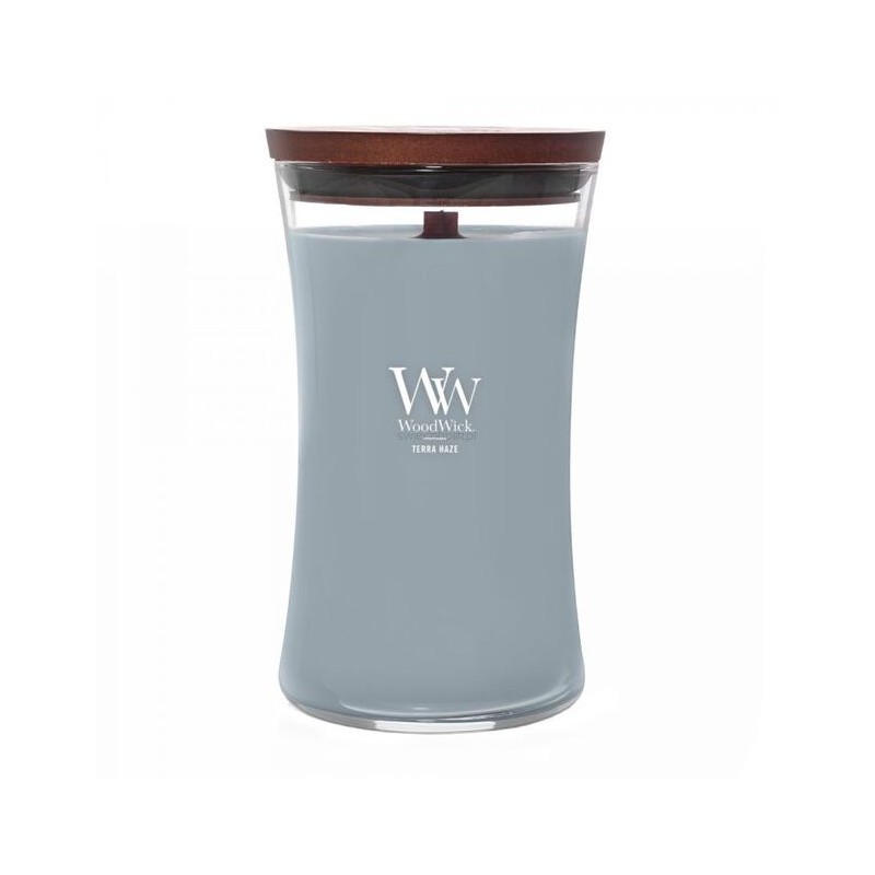 WoodWick Terra Haze Faillatos gyertya fából készült kanóccal