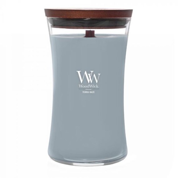 WoodWick Terra Haze Faillatos gyertya fából készült kanóccal