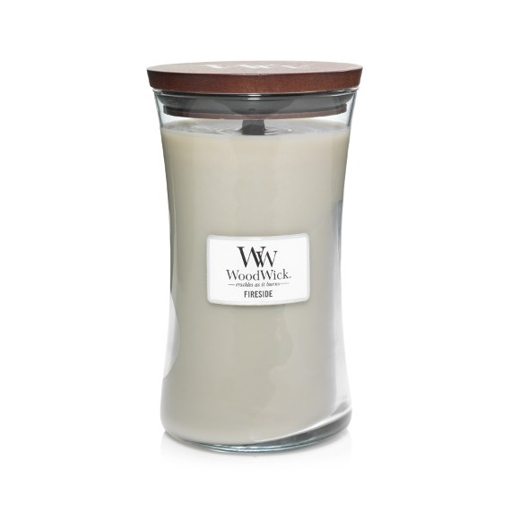 WoodWick Fireside Au Coin Du Feu Illatos gyertya fa kanóccal
