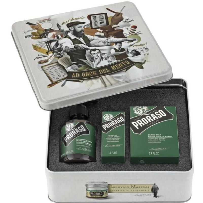 Proraso Fém doboz szakállápoló frissítő készlet 3 részes