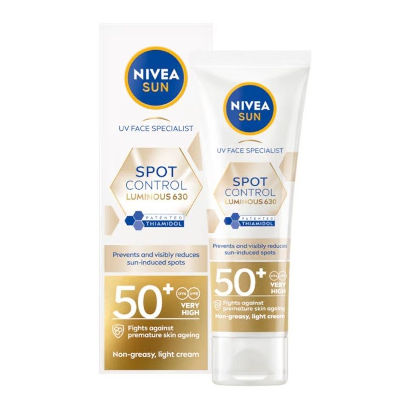 Nivea Sun Luminous Színezett fényvédő arckrém pigmentfoltok ellen SPF 50+