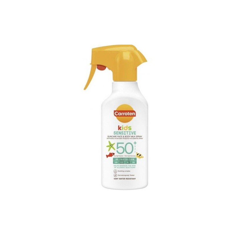 Carroten Kids Sensitive Napvédő spray tej gyerekeknek arcra és testre SPF50+