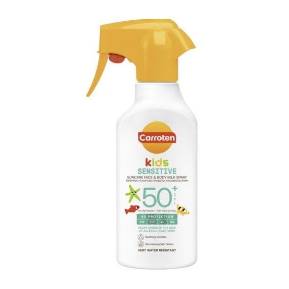 Carroten Kids Sensitive Napvédő spray tej gyerekeknek arcra és testre SPF50+