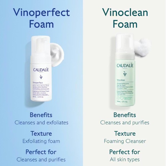Caudalie Vinoperfect Fényesítő mikrómozzanatos arclemosó hab
