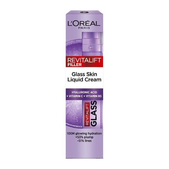 L'Oreal Paris Revitalift Filler Glass Skin Liquid Cream Folyékony arckrém