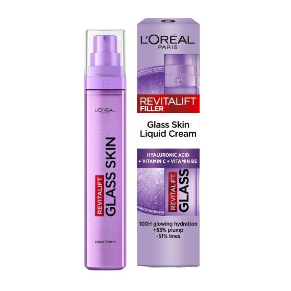 L'Oreal Paris Revitalift Filler Glass Skin Liquid Cream Folyékony arckrém