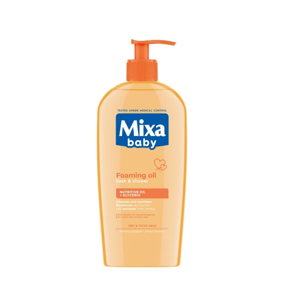 Mixa Baby Foaming Oil Bath & Shower Baba tisztítóolaj fürdéshez és zuhanyozáshoz