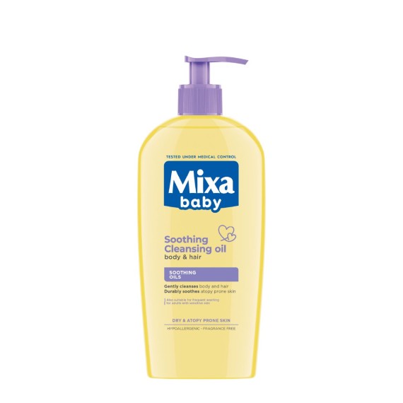 Mixa Baby Atopiance Soothing Cleansing Oil Baba haj- és testmosó olaj