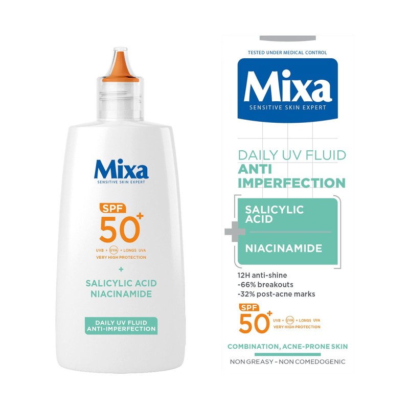 Mixa Anti-Imperfection Daily UV Fluid SPF 50+ Bőrhibák elleni UV-s folyadék