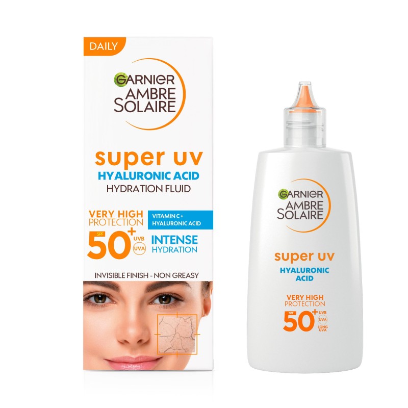 Garnier Ambre Solaire Super UV Protection Fluid SPF 50+ Hialuronsavas arcfuid