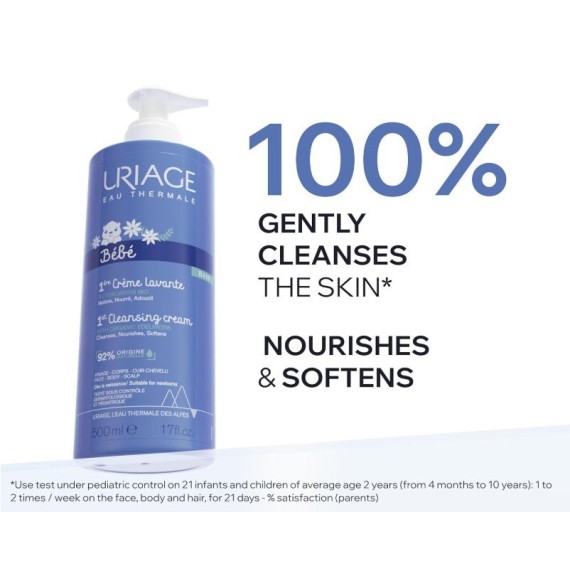 Uriage Baby 1st Cleansing Cream Baba tisztítókrém arcra, testre és fejbőrre