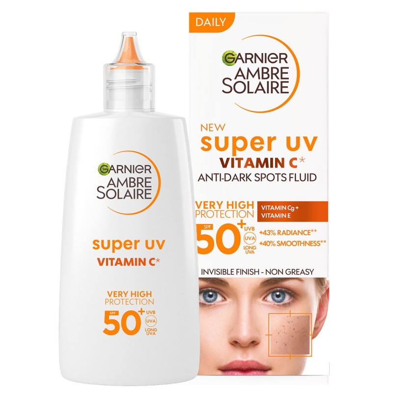 Garnier Ambre Solaire Super UV Facial Fluid SPF 50+ C-vitaminos arcfluid